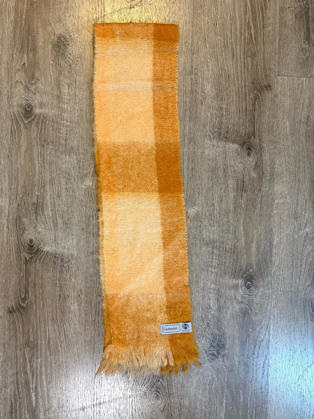 Cushendale Silare Mohair/wool XScarf in OCHRE